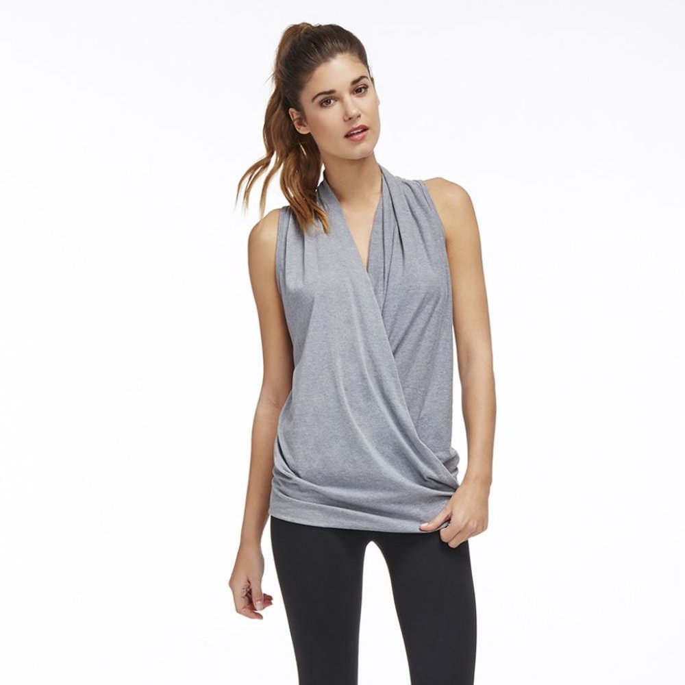 Fabletics Aruba Wrap Open Front Racer Back Tank L